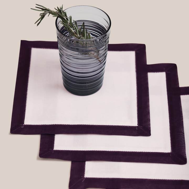 Purple Organdi Cocktail Napkin | Table Linen