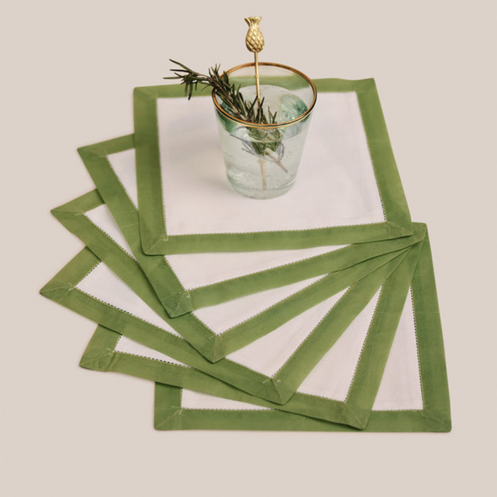 Green Organdi Cocktail Napkin | Table Linen