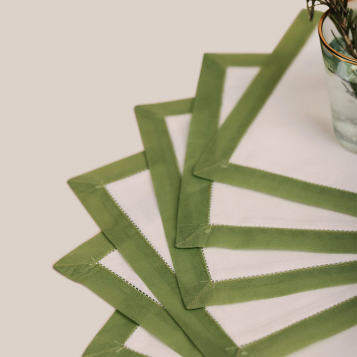 Green Organdi Cocktail Napkin | Table Linen