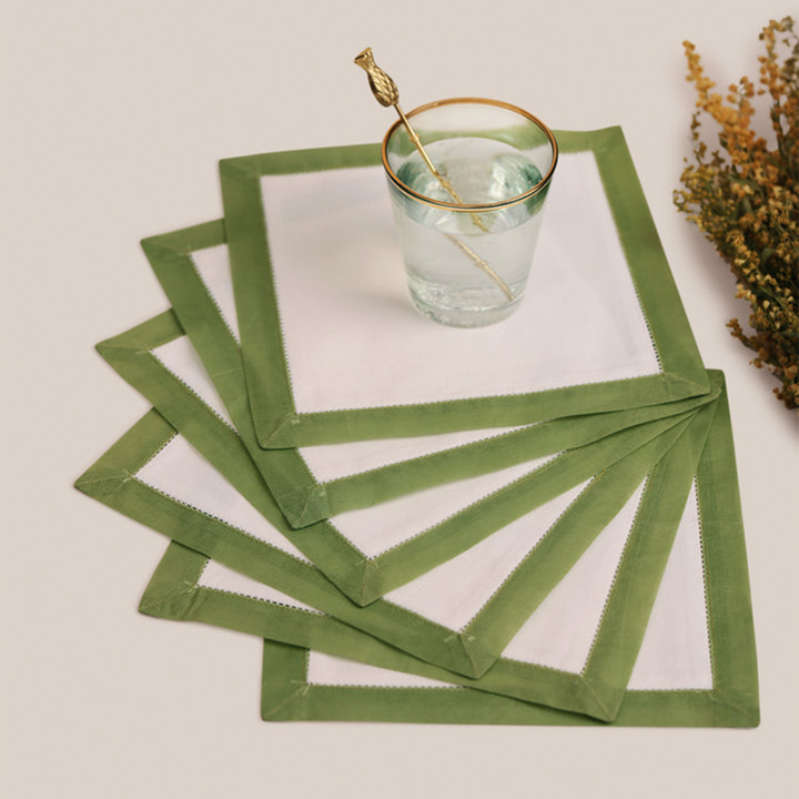 Green Organdi Cocktail Napkin | Table Linen