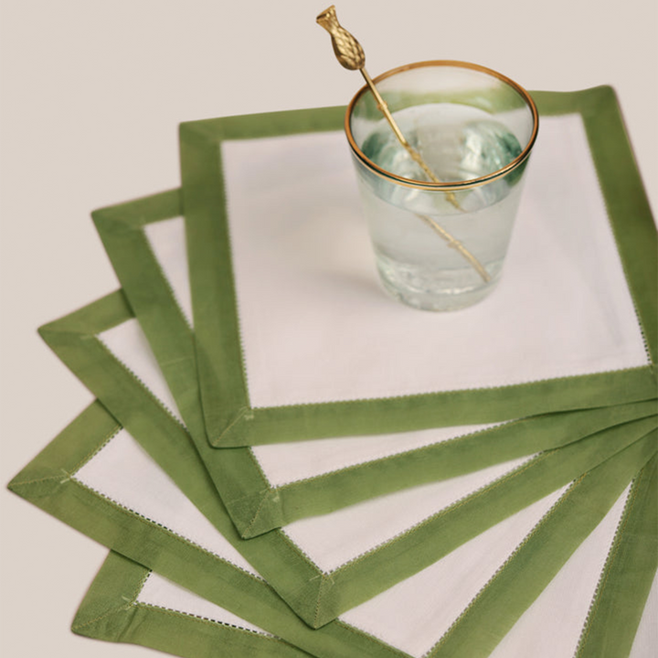 Green Organdi Cocktail Napkin | Table Linen