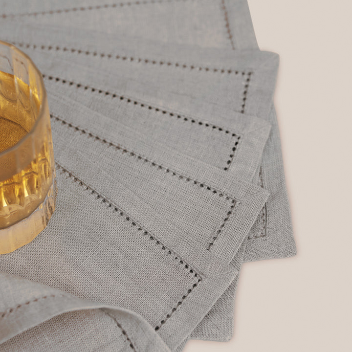 Grey Lino Cocktail Napkin | Table Linen