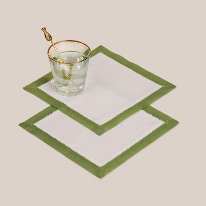 Green Organdi Cocktail Napkin | Table Linen