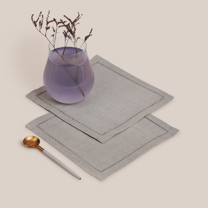 Grey Lino Cocktail Napkin | Table Linen