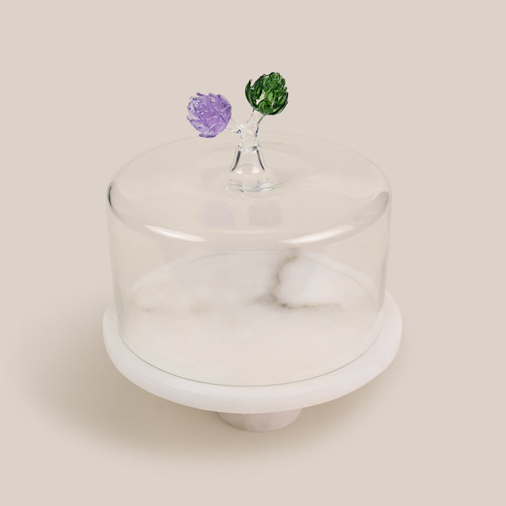 Alabaster Cake Stand with Cloche | Tableware