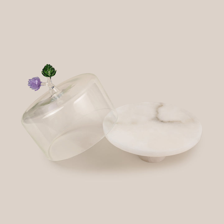 Alabaster Cake Stand with Cloche | Tableware