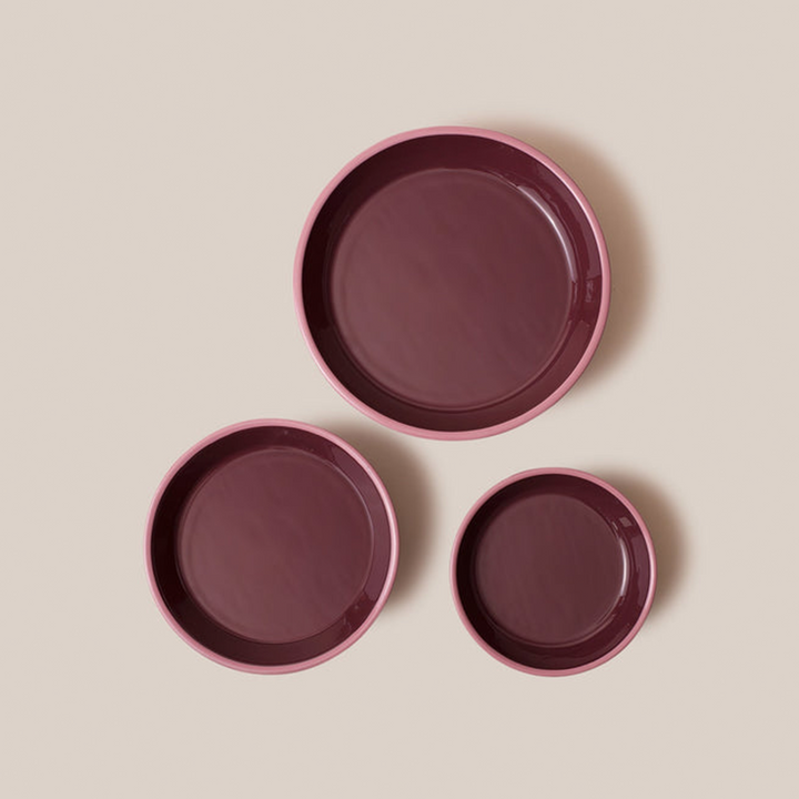 Amari Pedestal Platter Burgundy - M | Tableware