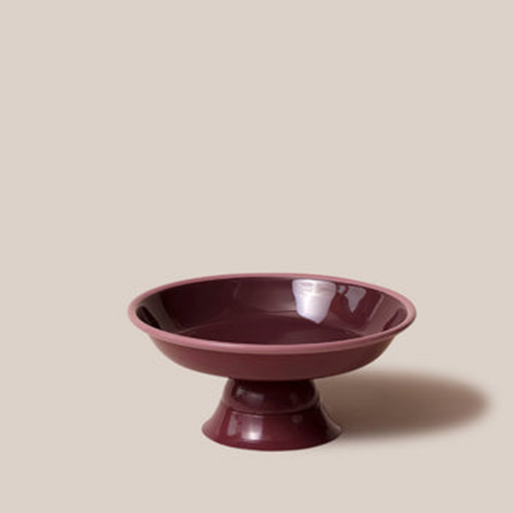 Amari Pedestal Platter Burgundy - M | Tableware