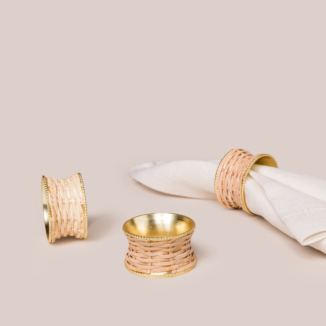 Buy Grazia Napkin Ring Rattan Rose Gold for Home Decor Online at Best Price Artisanlab