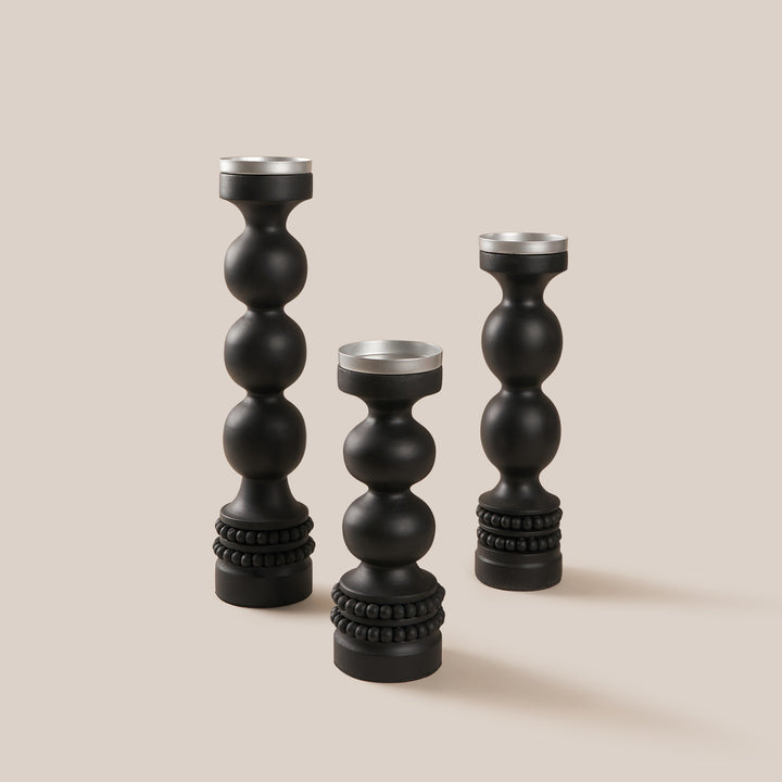 Perola Candle Stand - Black | 27*9.5 cm