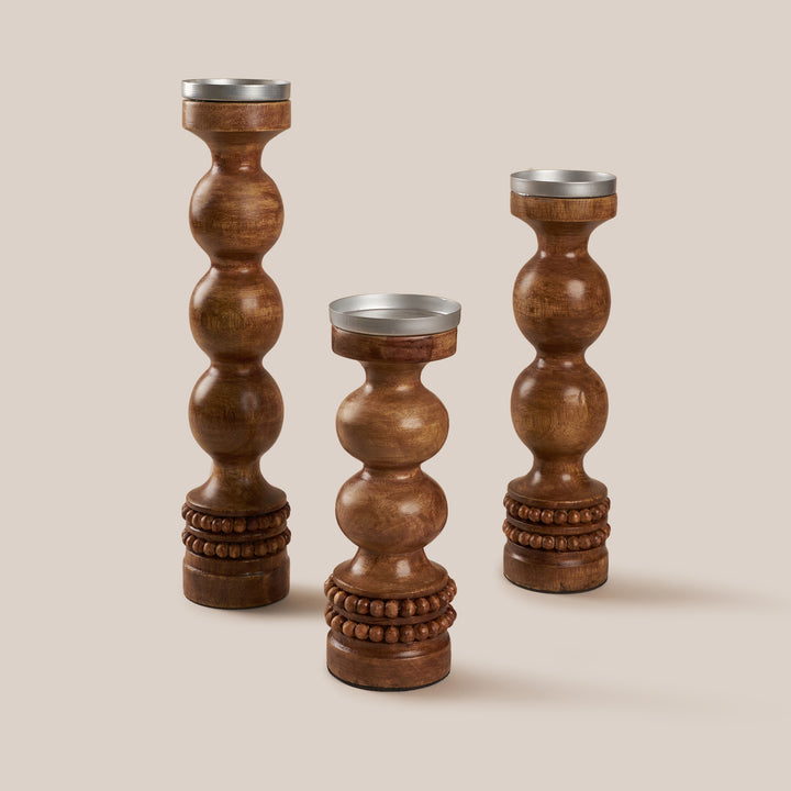 Perola Candle Stand- Natural | 27*9.5 cm