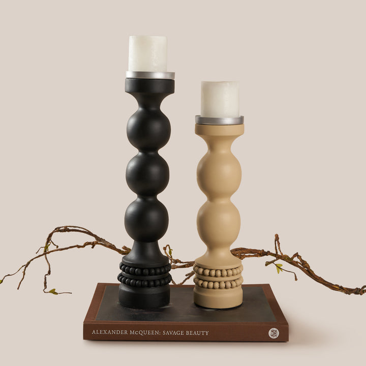 Perola Candle Stand - Black | 27*9.5 cm