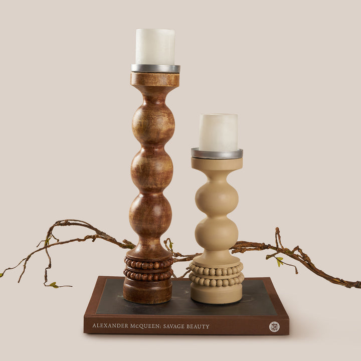 Perola Candle Stand- Natural | 27*9.5 cm