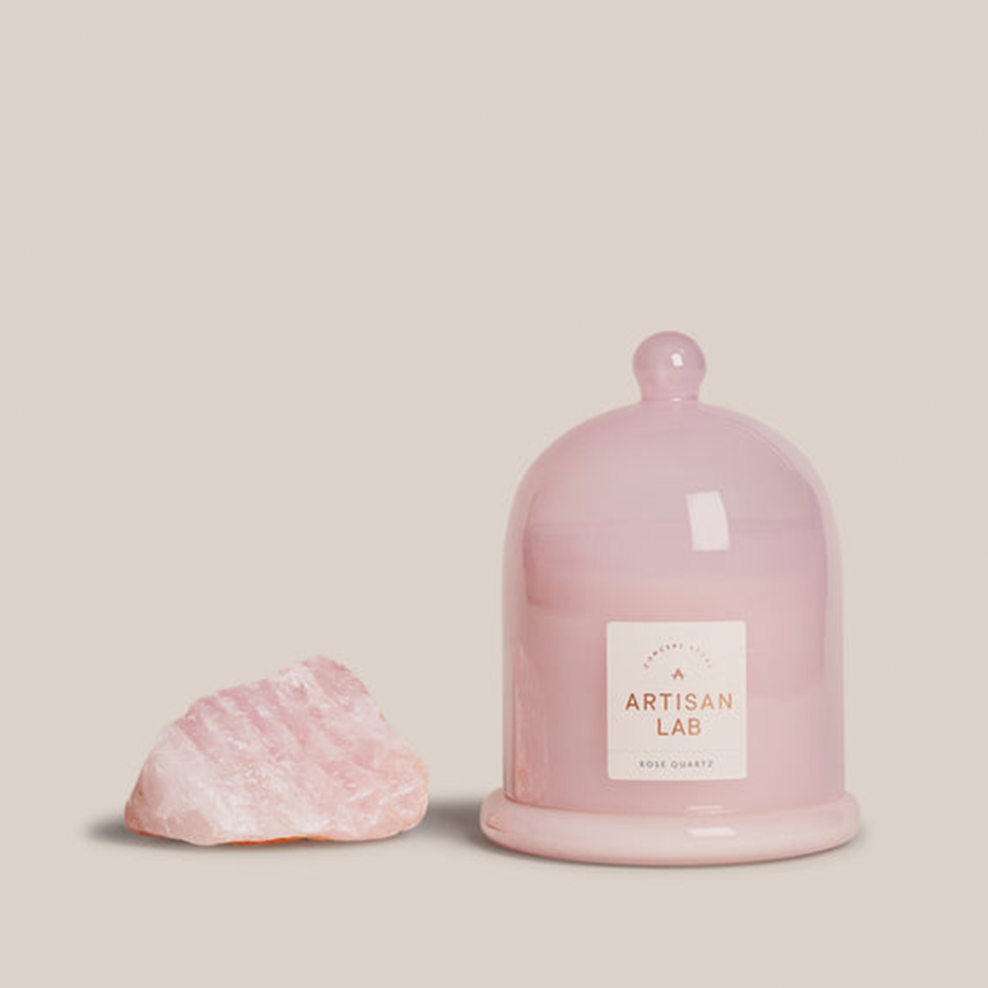 Rose Quartz Candle | Fragrance Crystal Candles | 9 x 11 cm
