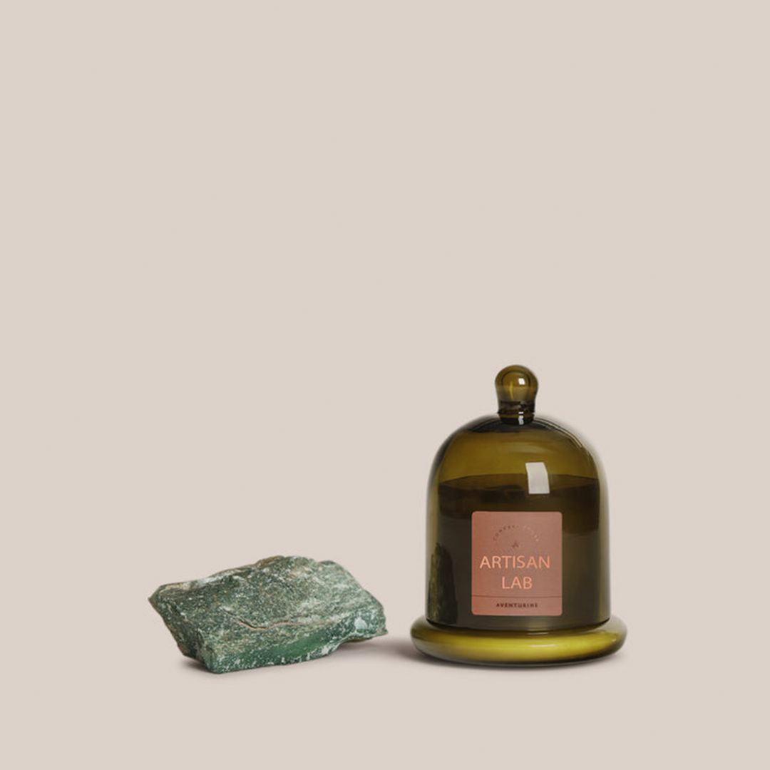 Aventurine Candle | Fragrance Crystal Candle | 11 x 16 cm