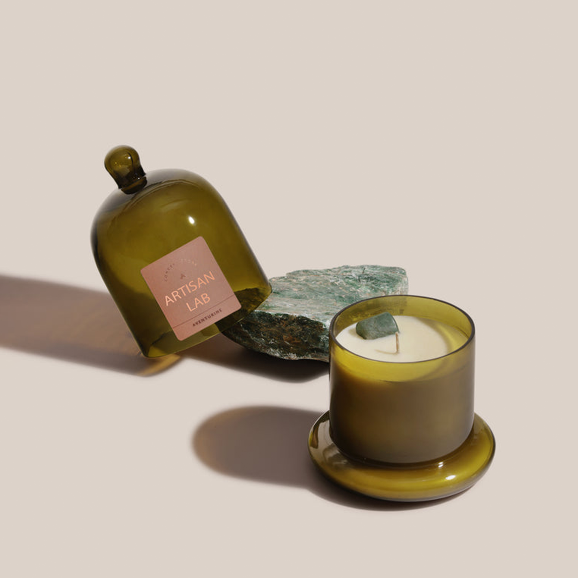 Aventurine Candle | Fragrance Crystal Candle | 11 x 16 cm