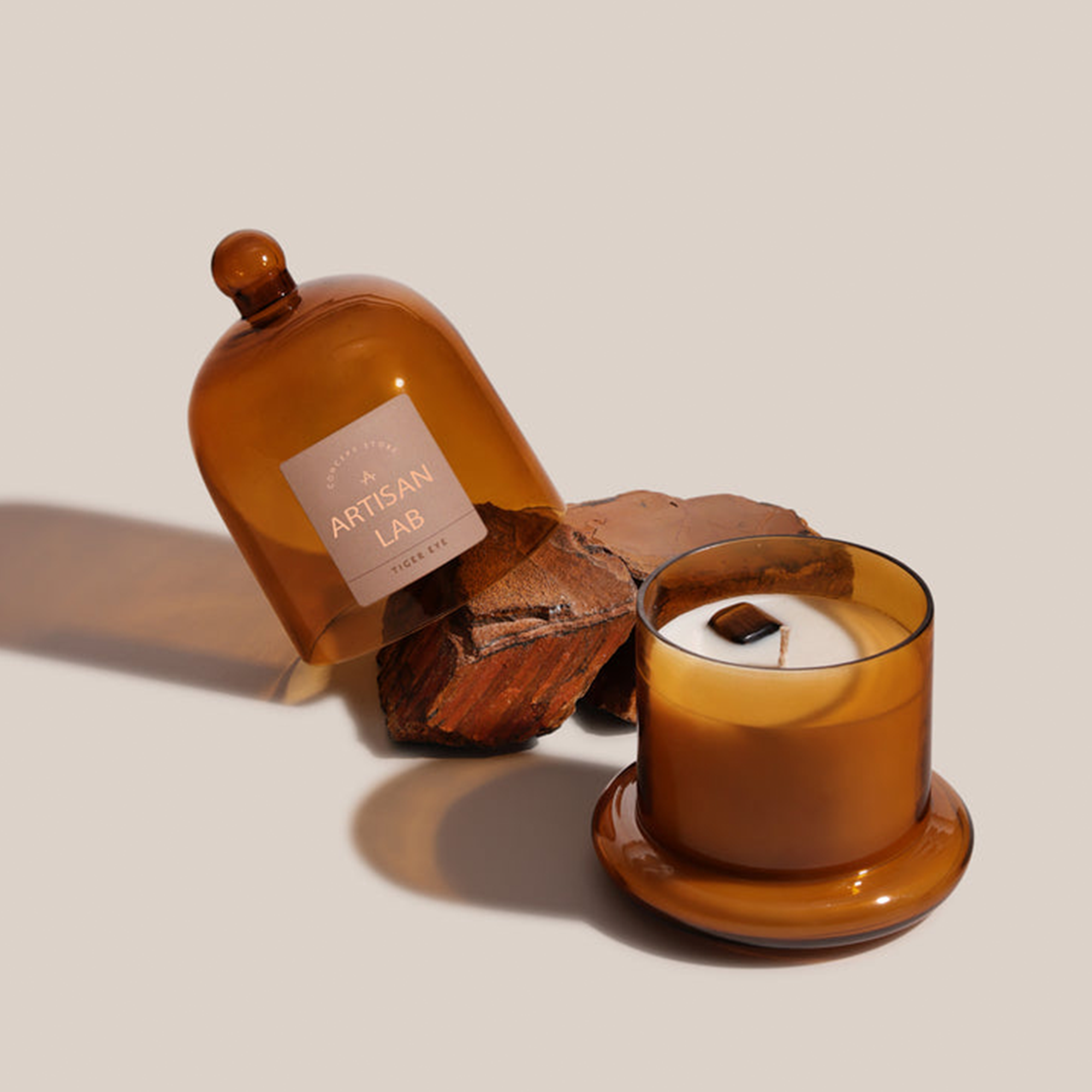 Tiger Eye Candle | Fragrance Crystal Candles | 11 x 16 cm