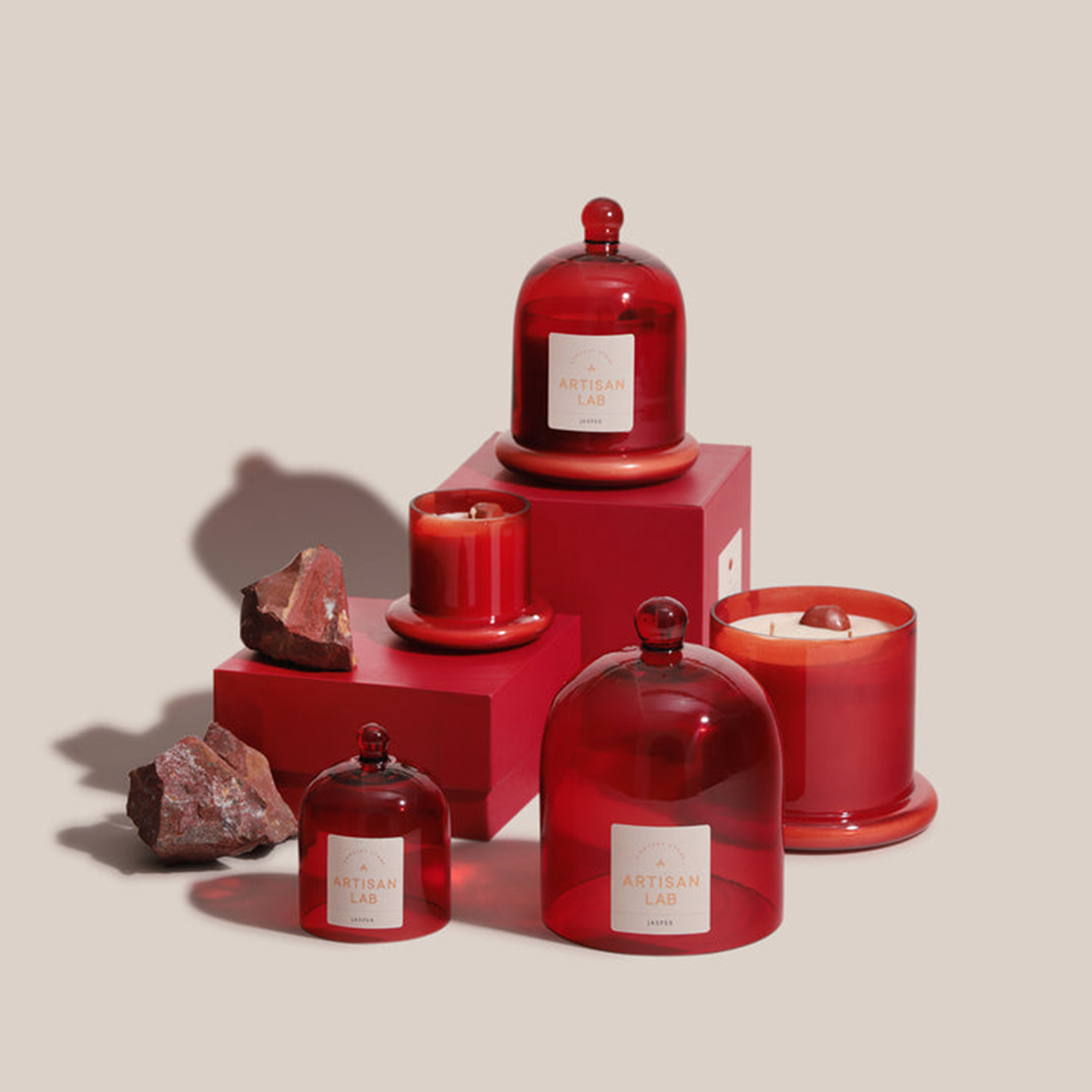 Jasper Candle | Fragrance Crystal Candle | 13 x 19 cm
