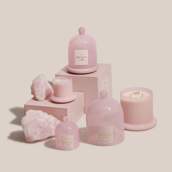 Rose Quartz Candle | Fragrance Crystal Candles | 11 x 16 cm