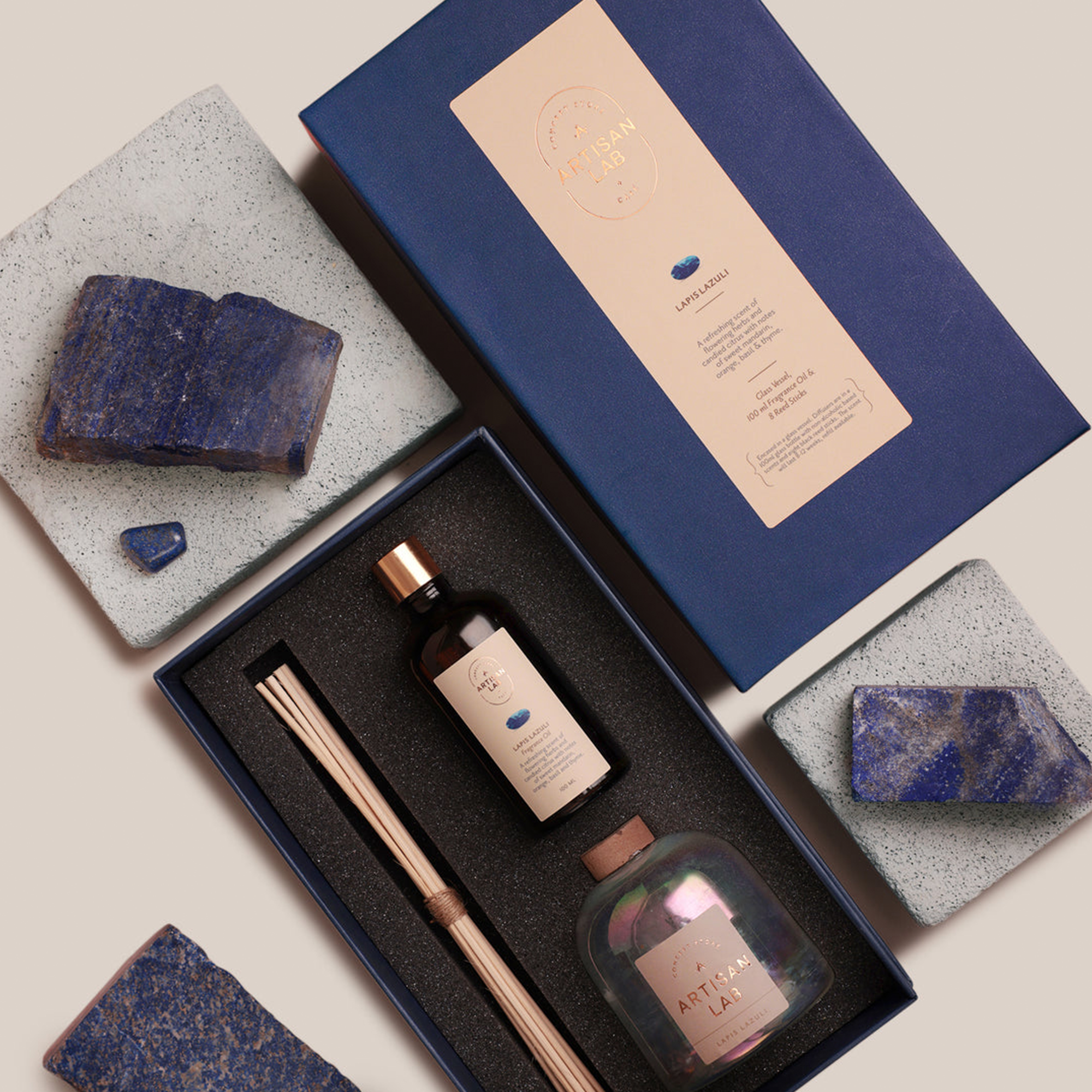 Lapis Lazuli Diffuser Set | Home Fragrance
