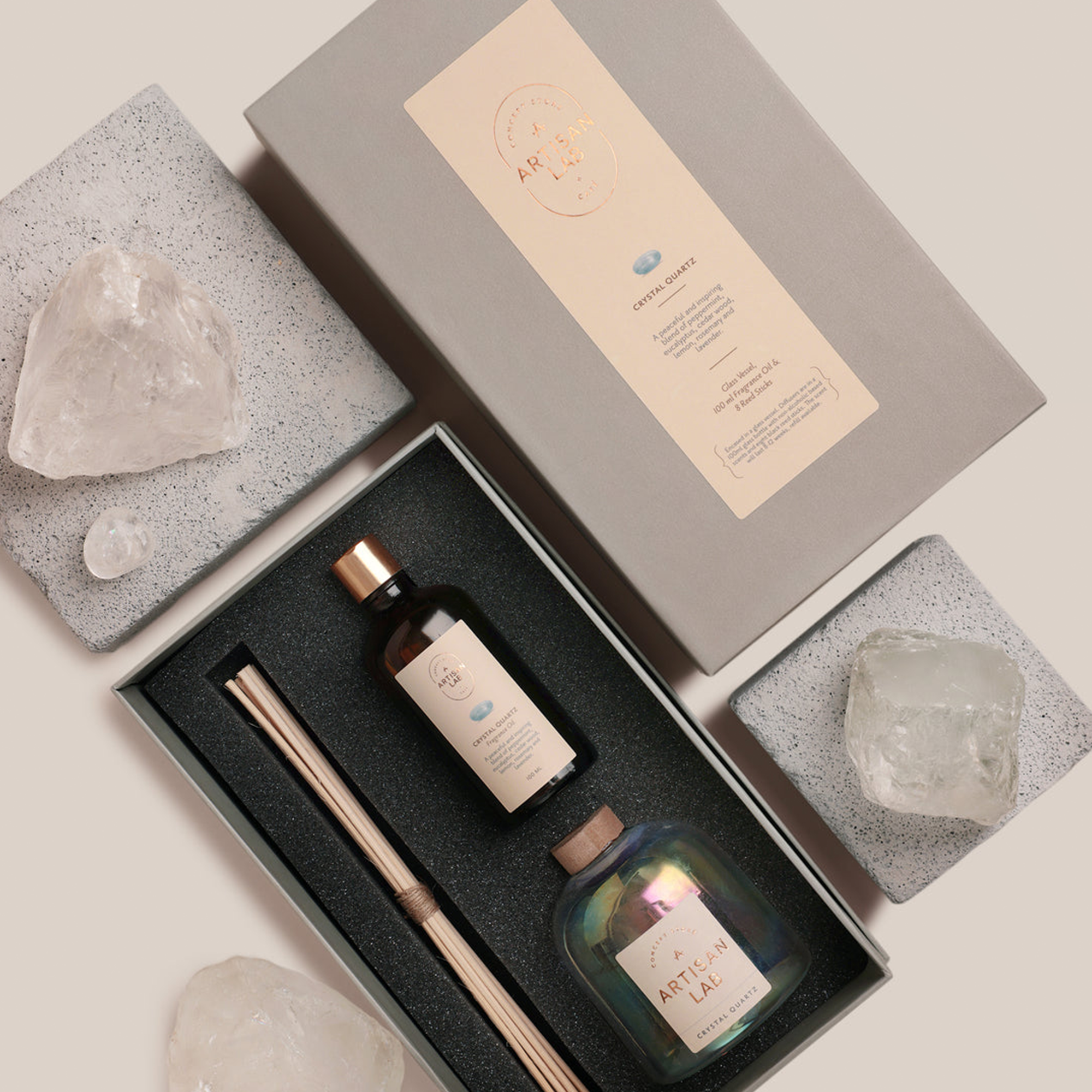 Crystal Quartz Diffuser Set | Home Fragrance