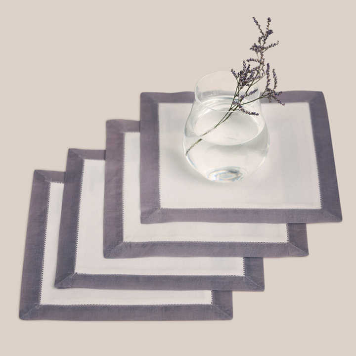 Grey Organdi Cocktail Napkin | Table Linen