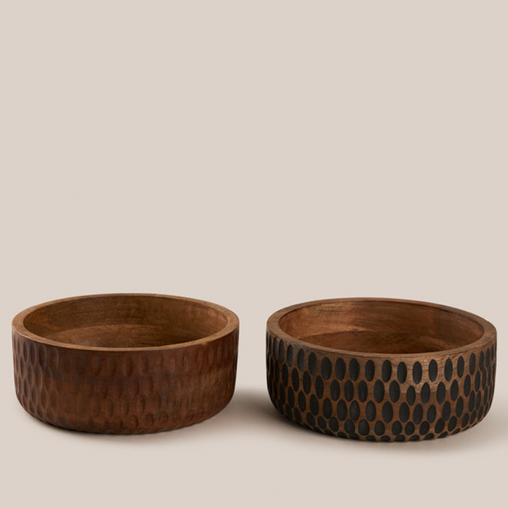Black Africana Wooden Bowl | Tableware | 26*9.5 CM