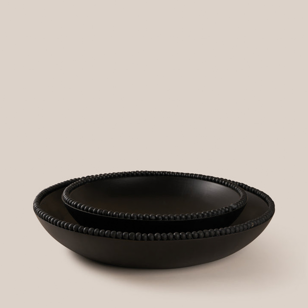Perola Decor Bowl- Black | 46*9 CM