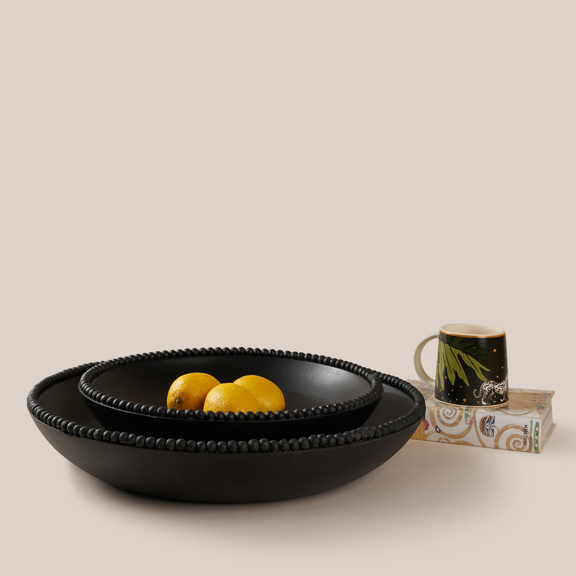 Perola Decor Bowl- Black | 35*8 CM