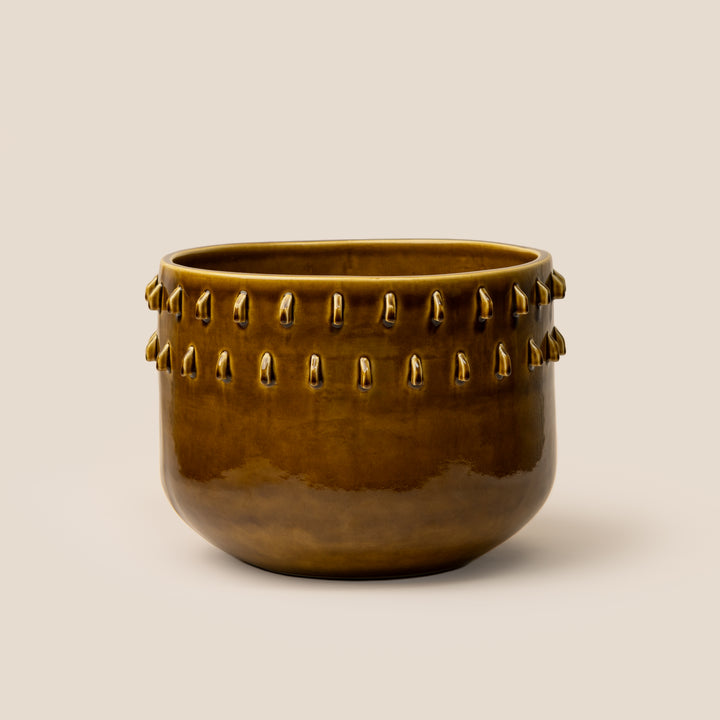 Brown Gaia Spike Planter - L