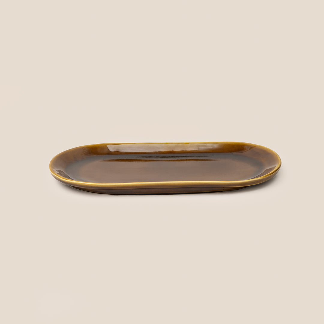 Brown Gaia Oblong Tray | Tableware