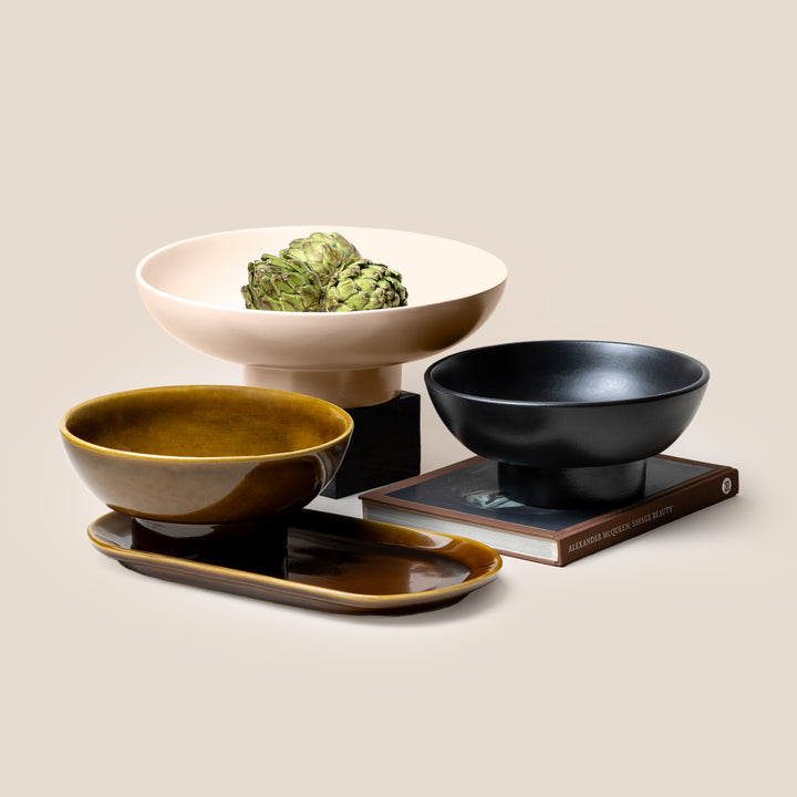 Brown Gaia Pedestal Bowl - M