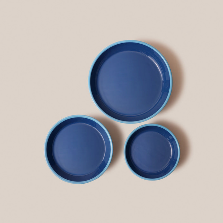 Amari Pedestal Platter Blue - L | Tableware