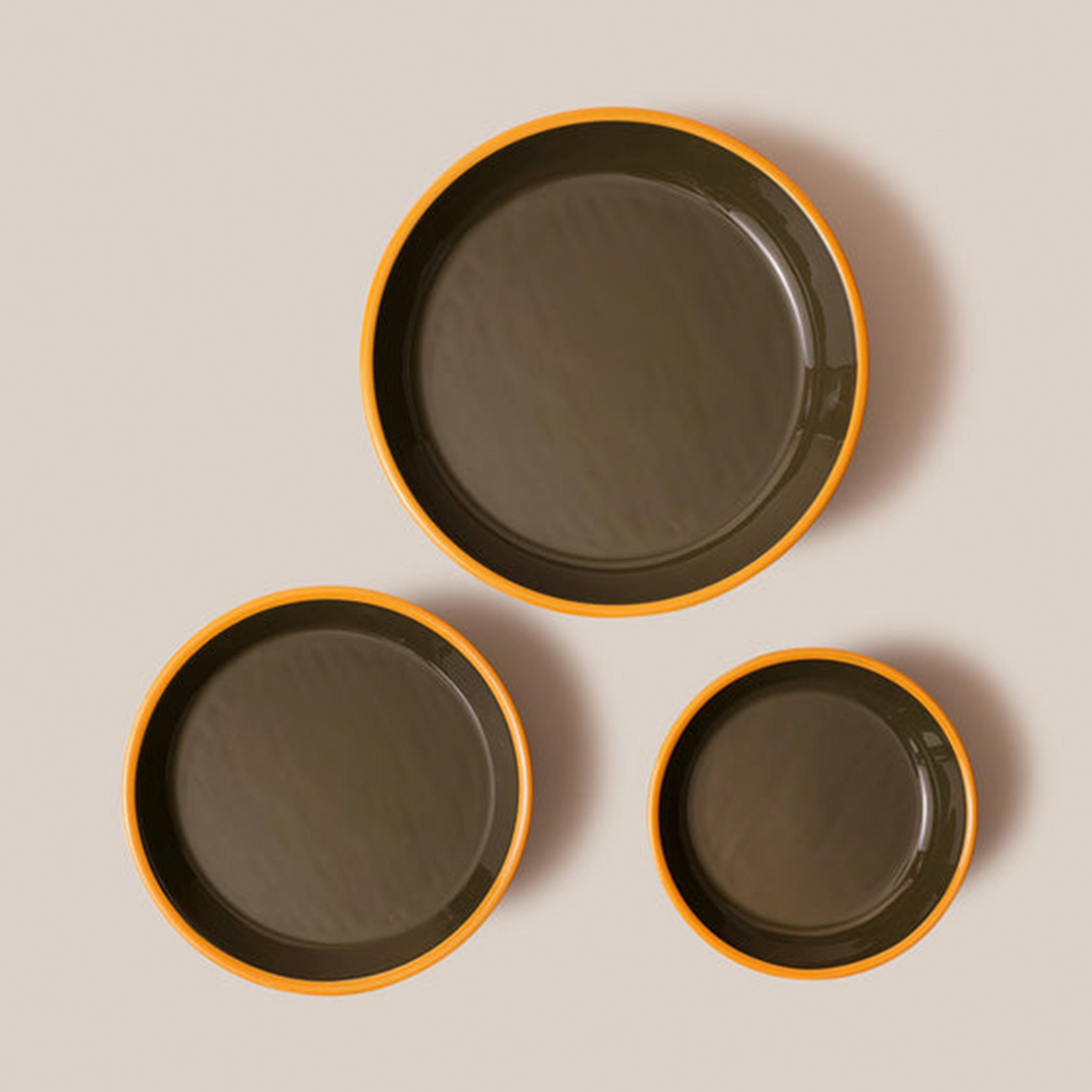 Amari Pedestal Platter Olive Green - M | Tableware