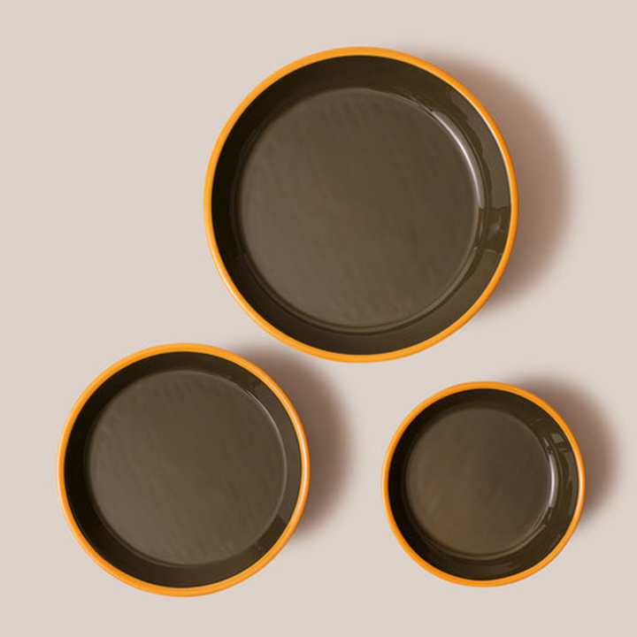 Amari Pedestal Platter Olive Green - L | Tableware