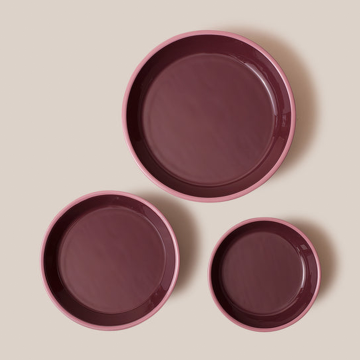 Amari Pedestal Platter Burgundy - L | Tableware