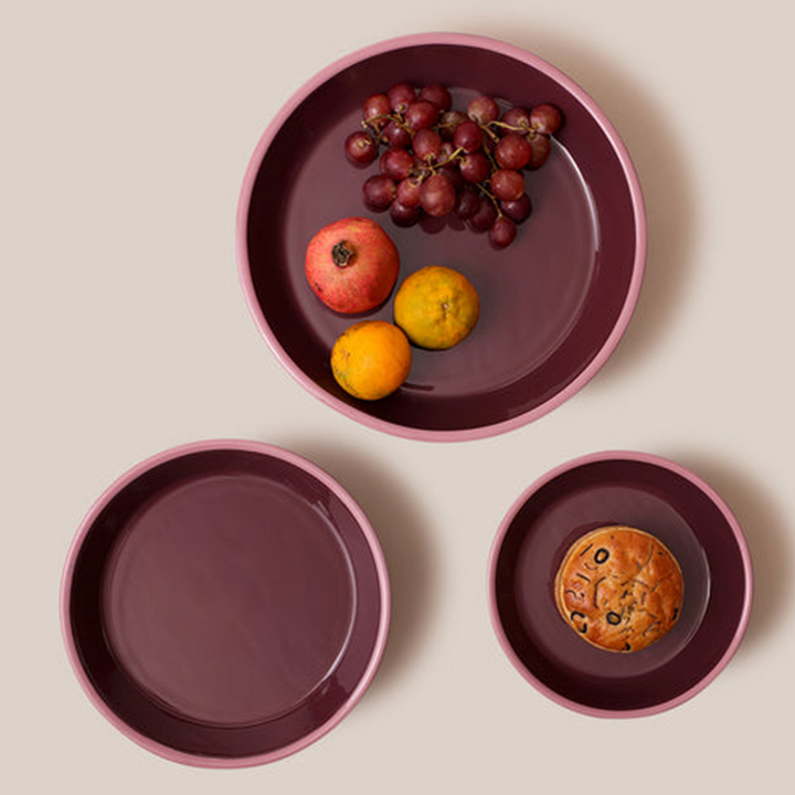 Amari Pedestal Platter Burgundy - L | Tableware