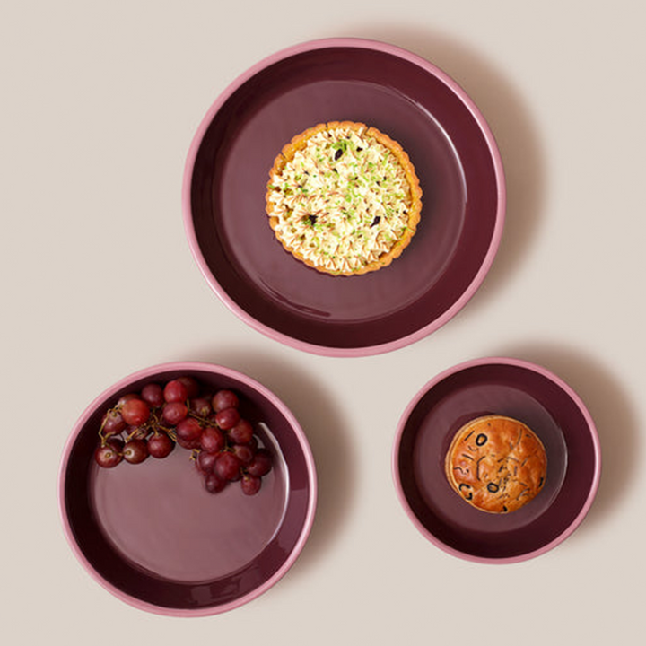 Amari Pedestal Platter Burgundy - L | Tableware