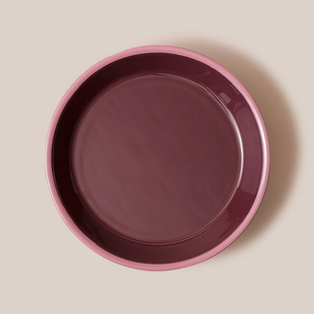 Amari Pedestal Platter Burgundy - L | Tableware