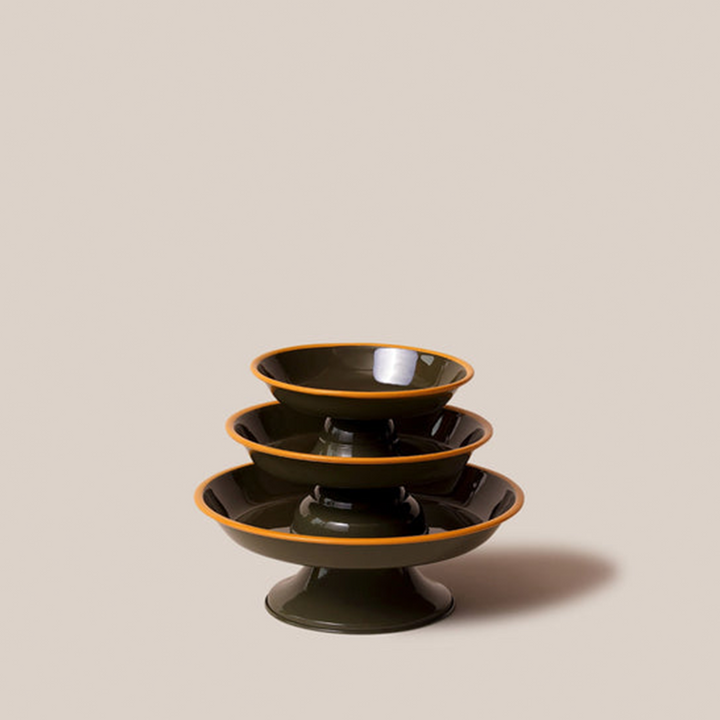 Amari Pedestal Platter Olive Green - S | Tableware