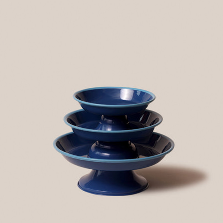 Amari Pedestal Platter Blue - L | Tableware