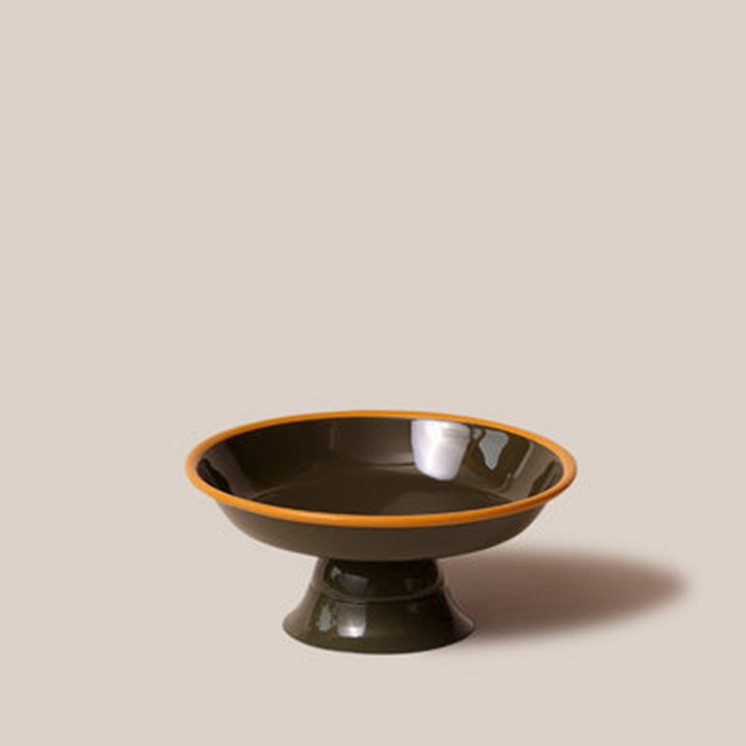 Amari Pedestal Platter Olive Green - M | Tableware