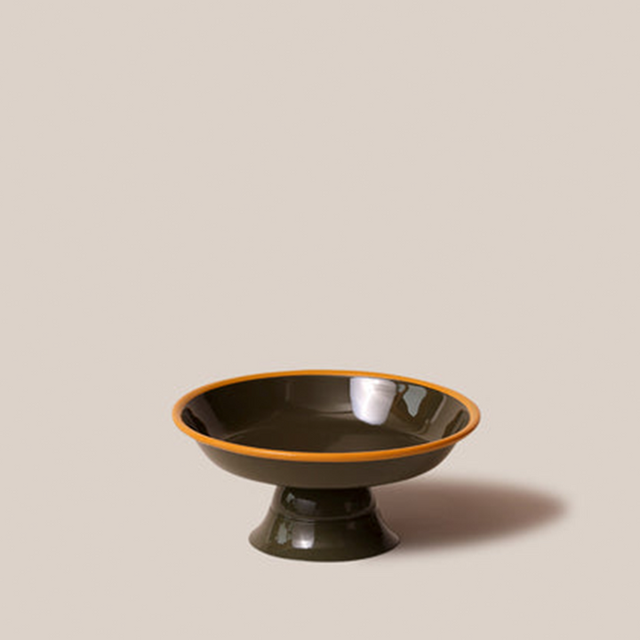 Amari Pedestal Platter Olive Green - L | Tableware