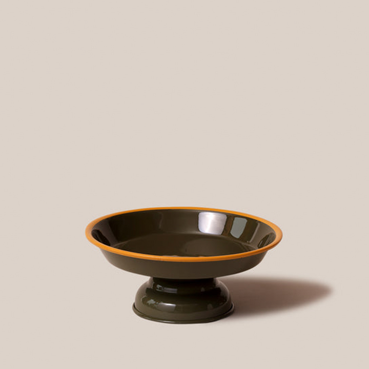 Amari Pedestal Platter Olive Green - L | Tableware