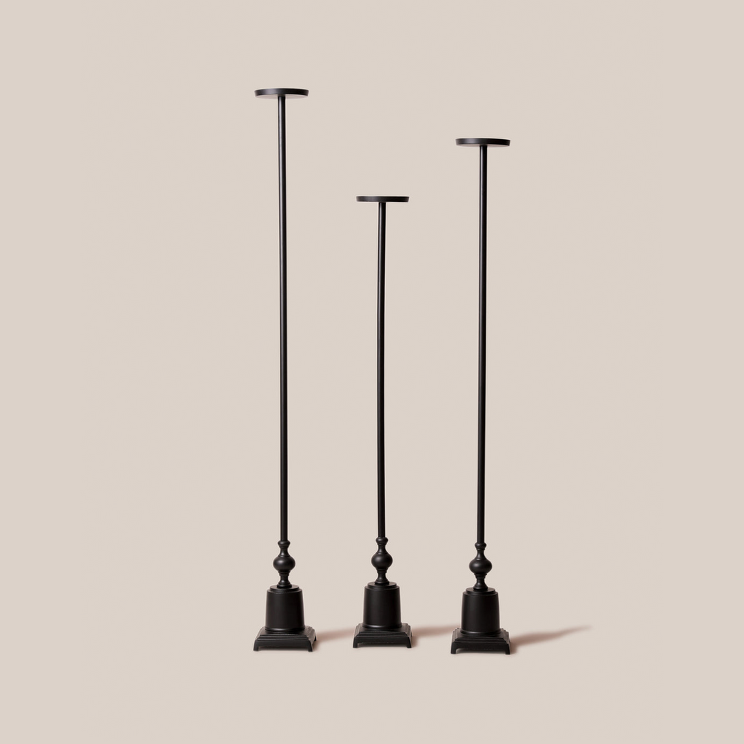 Dawn Floor Candle Holder - Black