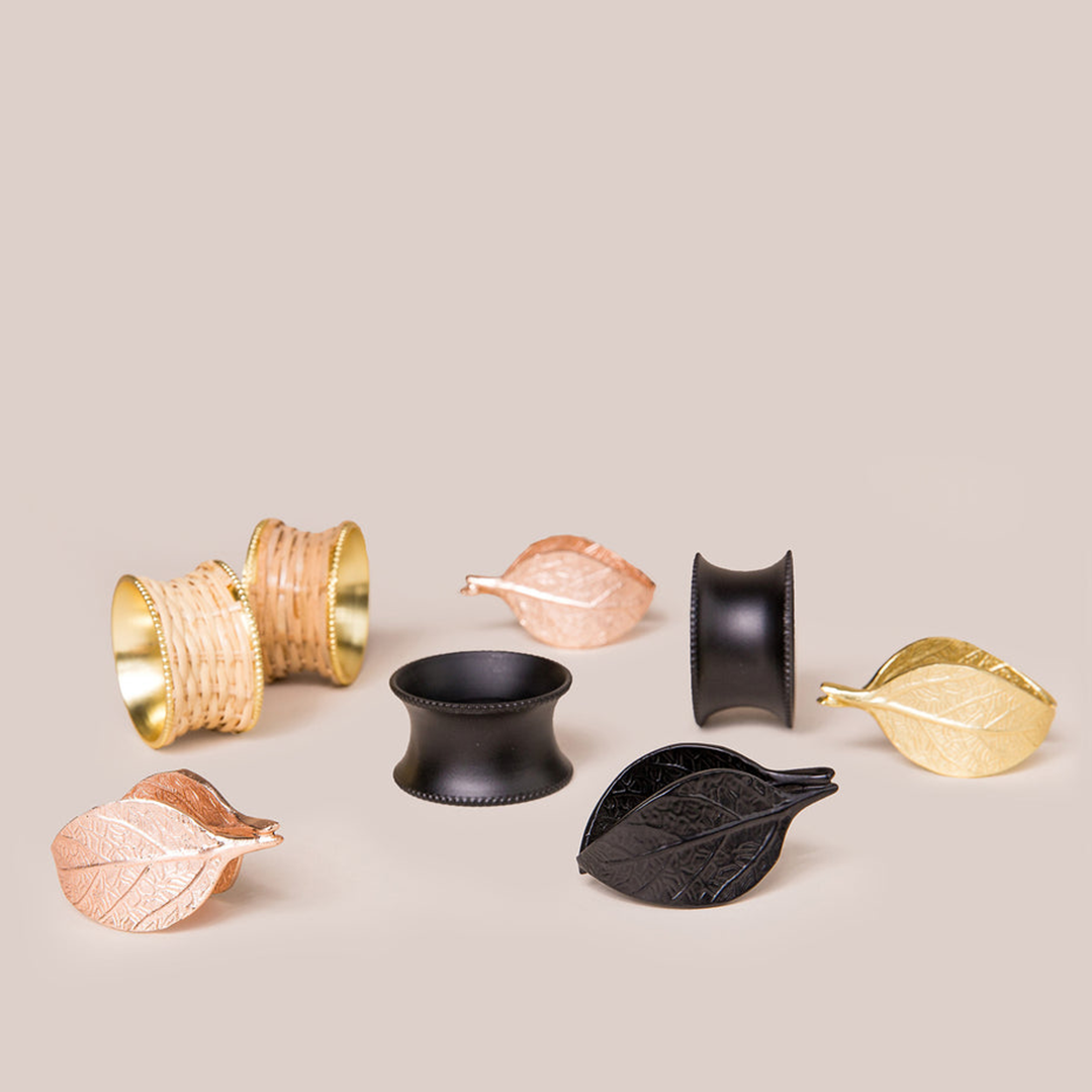 Rose Gold Grazia Napkin Ring Rattan | Tableware