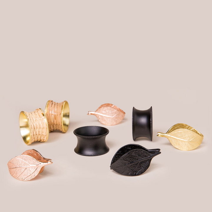 Rose Gold Autumn Leaf Napkin Ring | Tableware