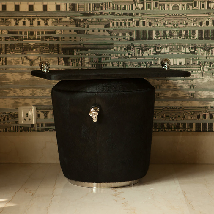 Skull Hairon Pouf | Furniture
