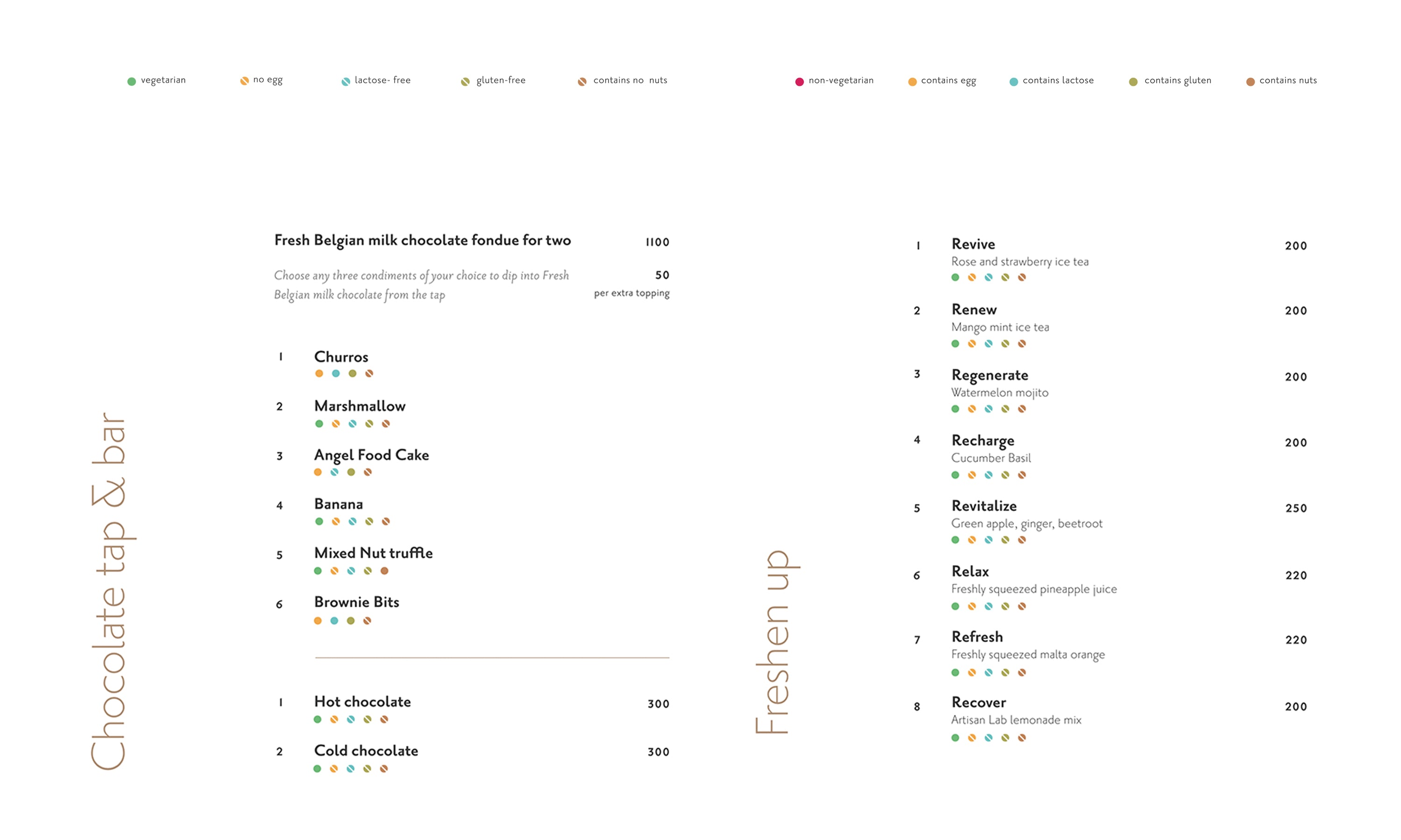seasonal menu