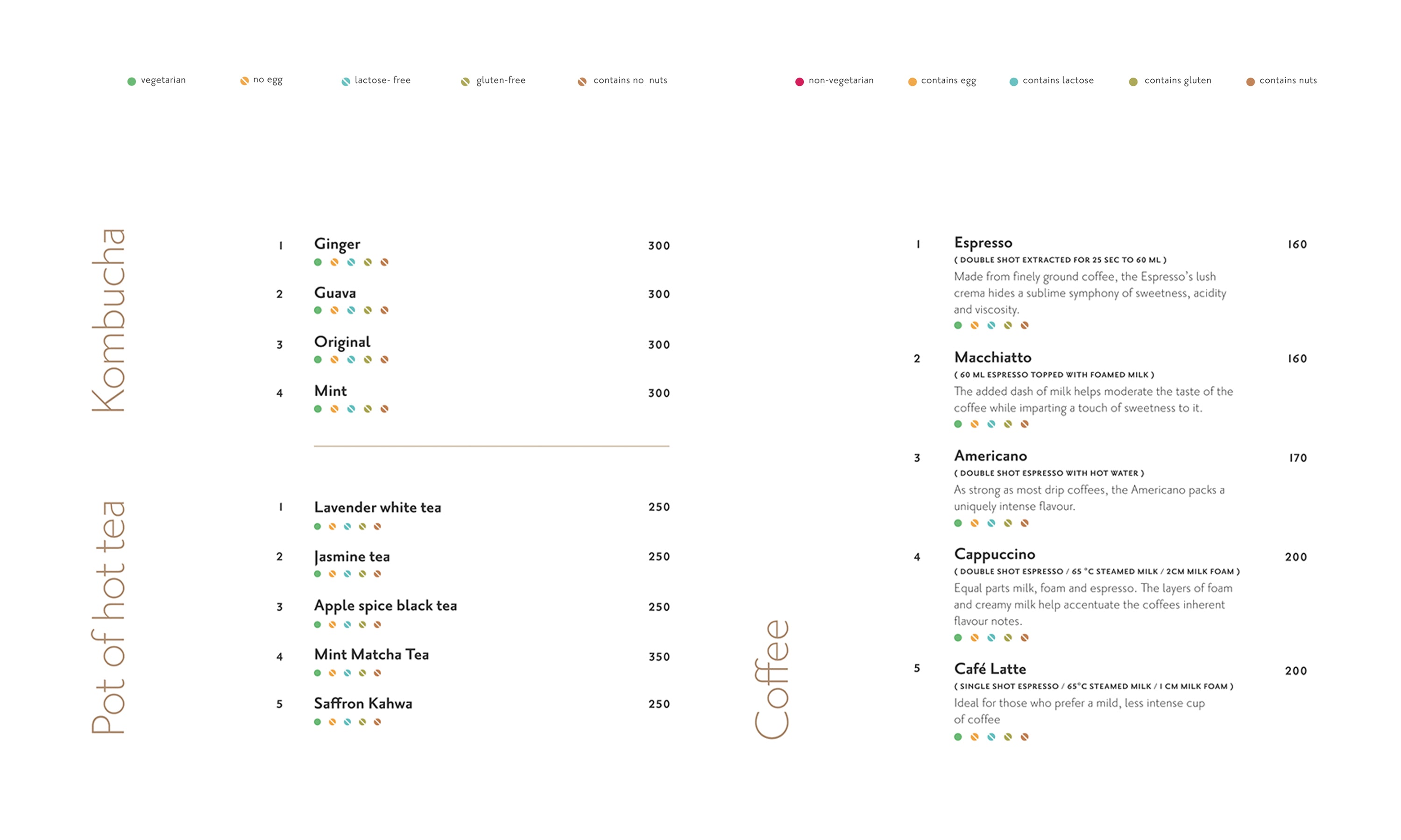 seasonal menu